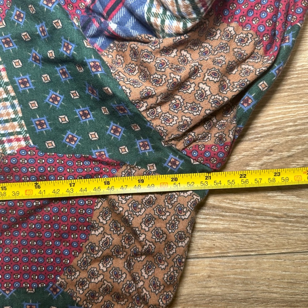 Vintage crop top Banjo western patch work Long sleeve shirt size Large USA made - Picture 3 of 5
